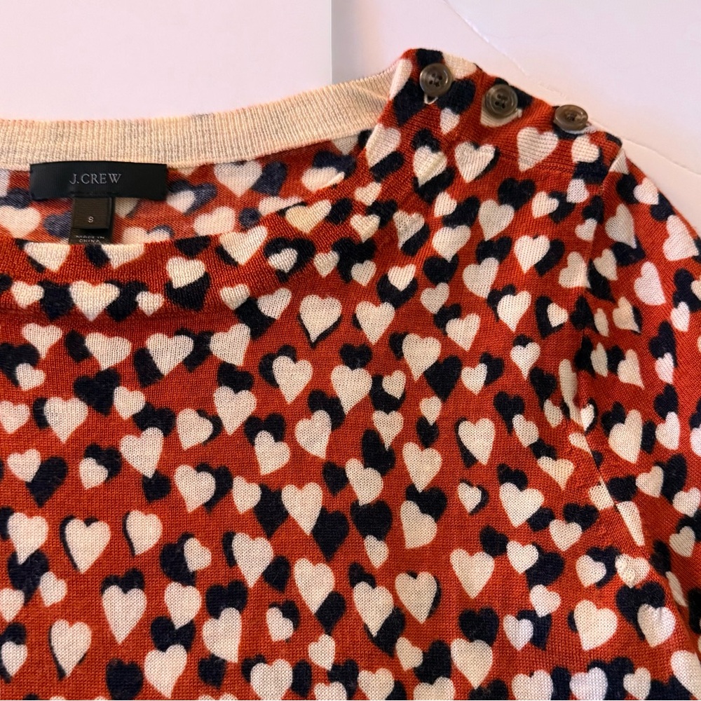 J.Crew Heart Sweater | Size Small - Picture 2 of 5